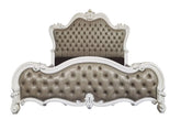 Versailles II Vintage Gray PU & Bone White Finsih Queen Bed Model BD01323Q By ACME Furniture